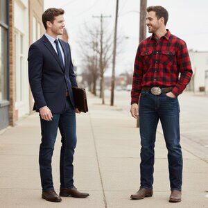 DULUTH TRADING CO. Jeans Men's Double-flex "Ball Room" Dark Indigo Relax 30 x 32